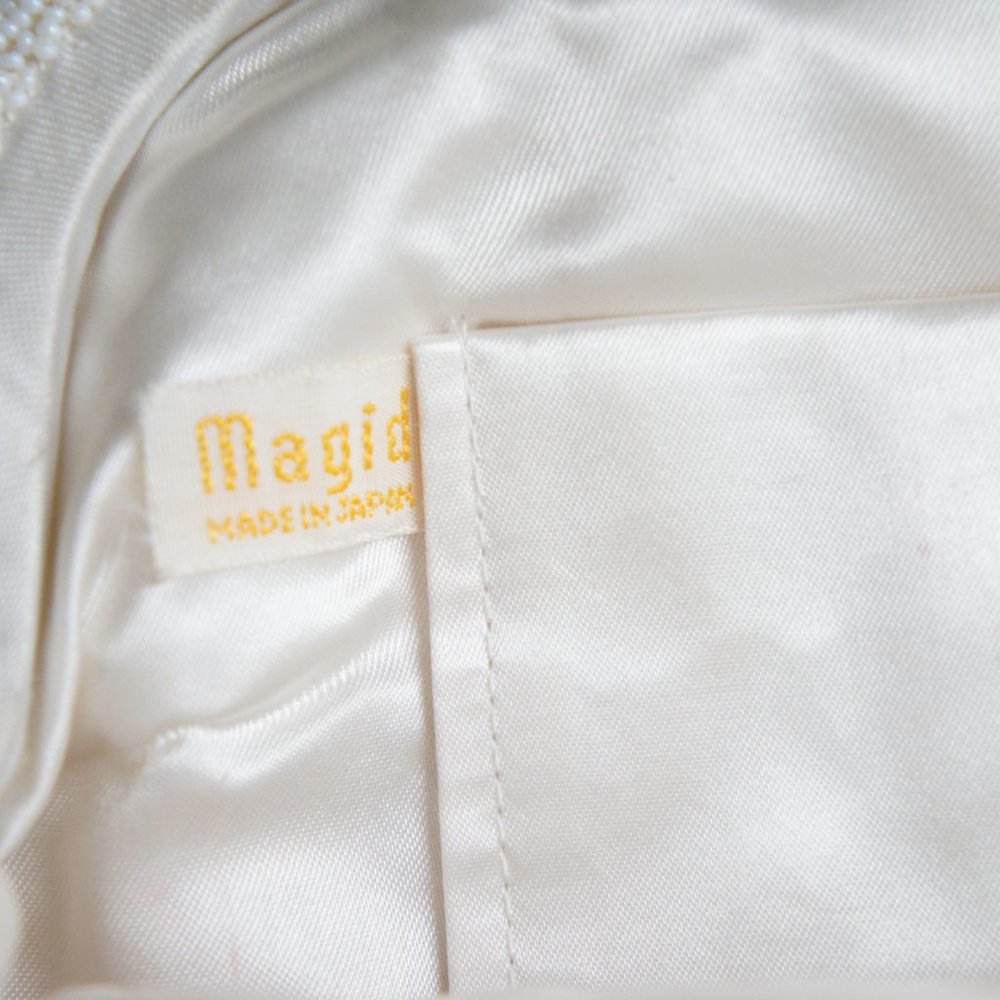 Vintage Ivory Beaded Pearl Evening Bag Clutch by Magid - Picture 15 of 16